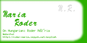 maria roder business card